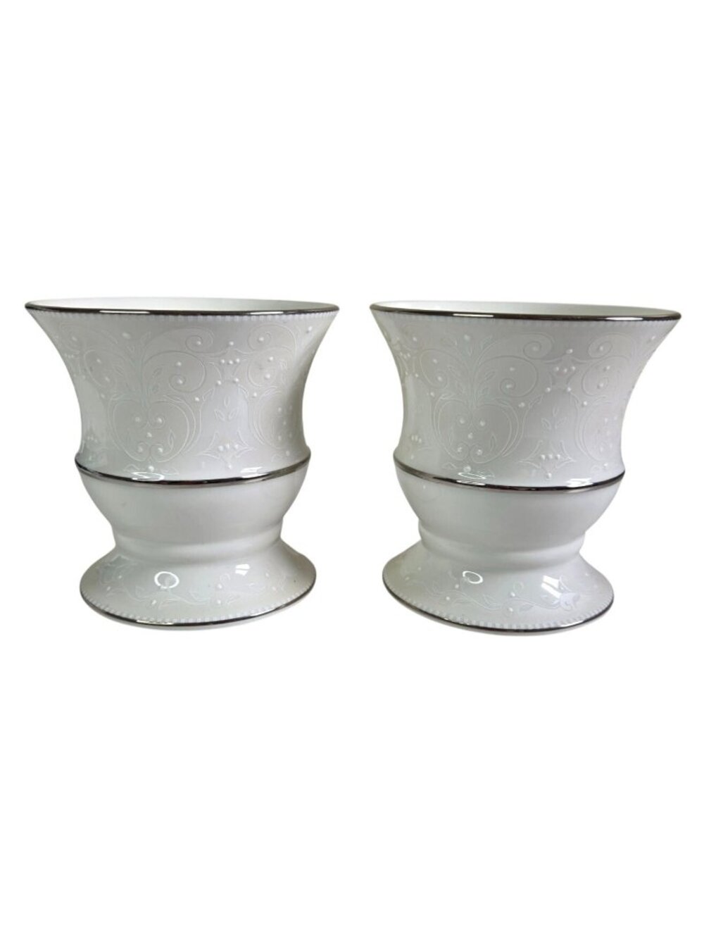 Lenox Wedding Promises Opal Innocence Votive Candle Holders Set Of 2 Platinum